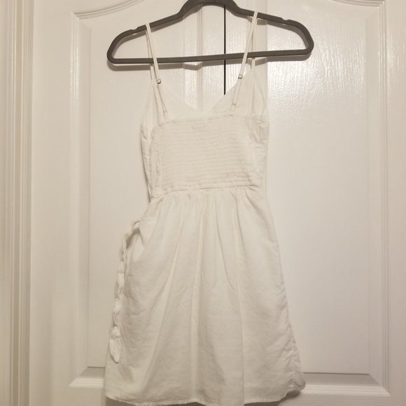 Abercrombie & Fitch White Layered Wrap Tie Summer Mini Dress Spaghetti Straps - Picture 4 of 13